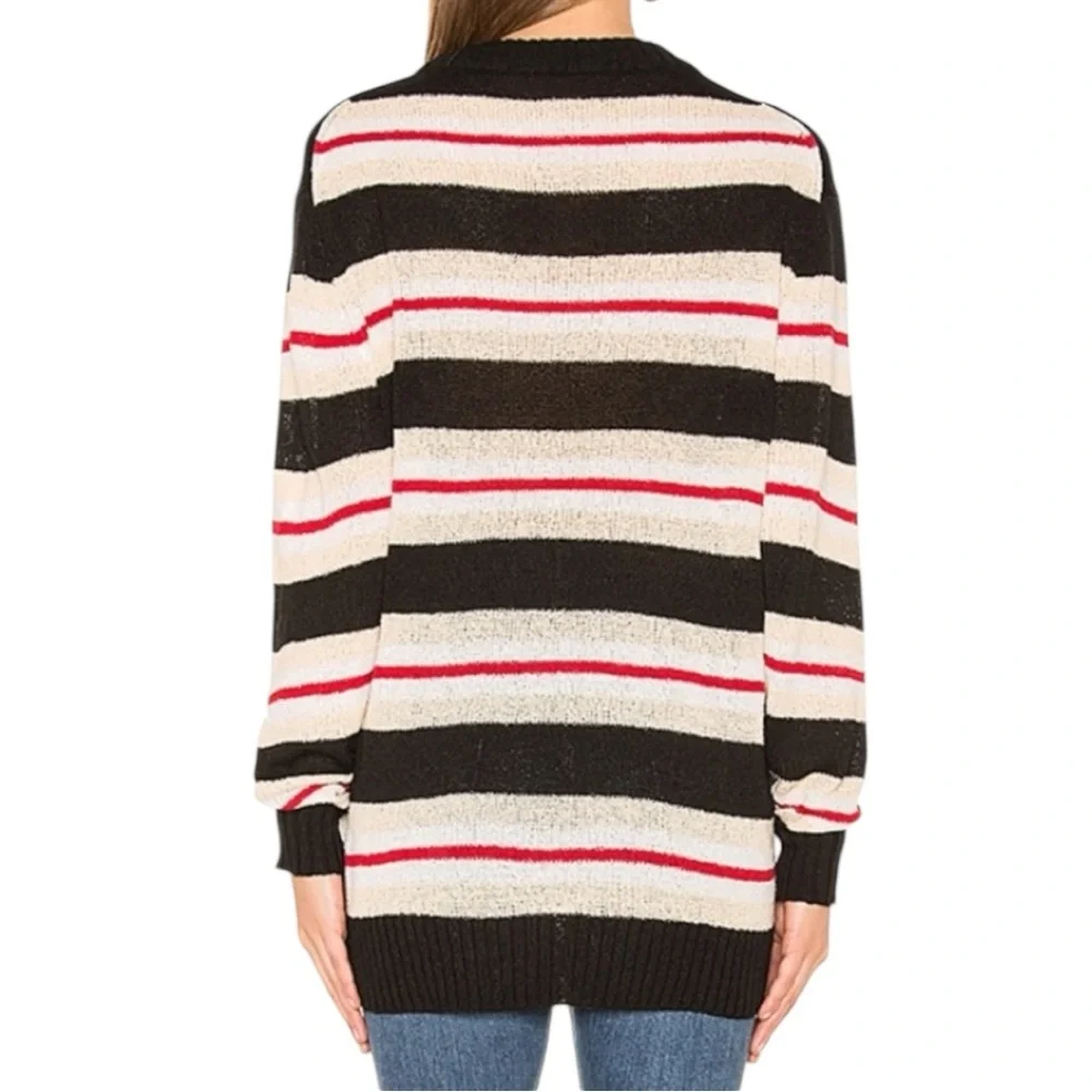 Tularosa Women’s Robbins Oversized Sweater in Nude & Black Stripe  Sz XS‎
